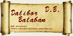 Dalibor Balaban vizit kartica
